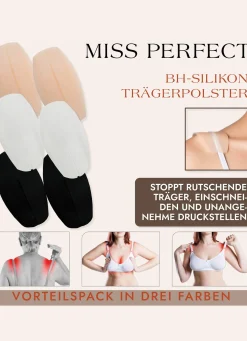 Sale BADER 3 Paar Trägerpolster, verhindern das Einschneiden der Träger in die Schultern 1x transparent, 1x puder, 1x schwarz