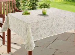 New BADER Abwaschbare Garten-Tischdecke champagner