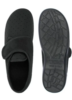 Clearance BADER Aerosoft® Flex Stretch-Klettslipper von Jürgen Hirsch® SCHWARZ