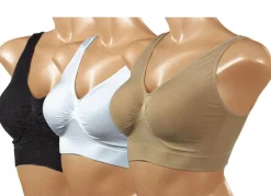 Hot BADER Ahh Bra, 3er-Butier-et WEISS BEIGE SCHWARZ