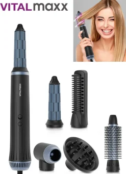 Best VITALMAXX Air Curler Plus mit 6 verschiedenen Aufsätzen SCHWARZ