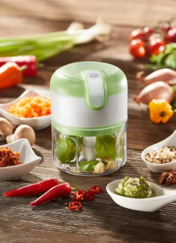 Hot MEDIA SHOP Akku-Zerkleinerer Livington 3 Seconds Chopper GRÜN-WEISS