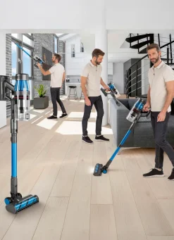 New BADER Akku-Zyklon-Handstaubsauger mit kraftvollem 500-Watt-Motor grau-blau