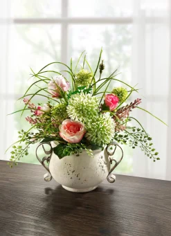 Best BADER Allium-Gesteck im Topf CREME-ROSA