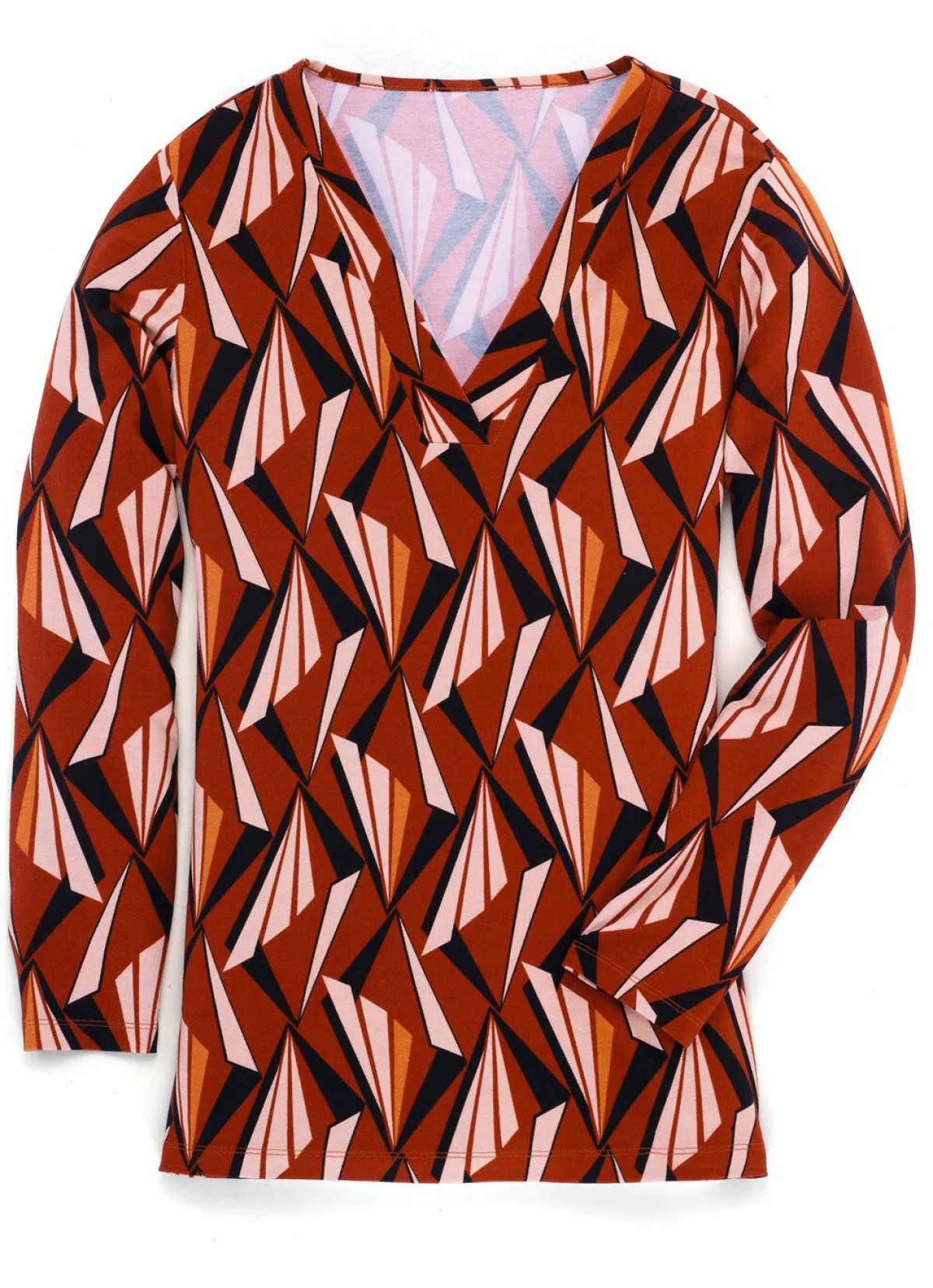 Best BADER Allover gemustertes Shirt in 2 Farben BRAUN-CAMEL