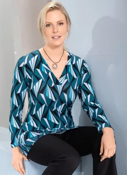 Discount BADER Allover gemustertes Shirt in 2 Farben PETROL-BLEU