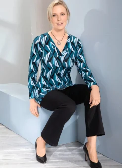 Discount BADER Allover gemustertes Shirt in 2 Farben PETROL-BLEU
