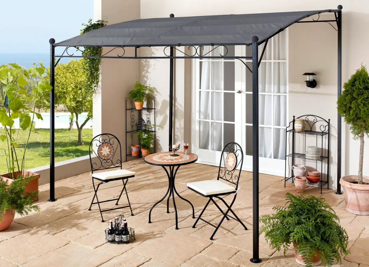 New BADER Anbaupavillon Romantik GRAU