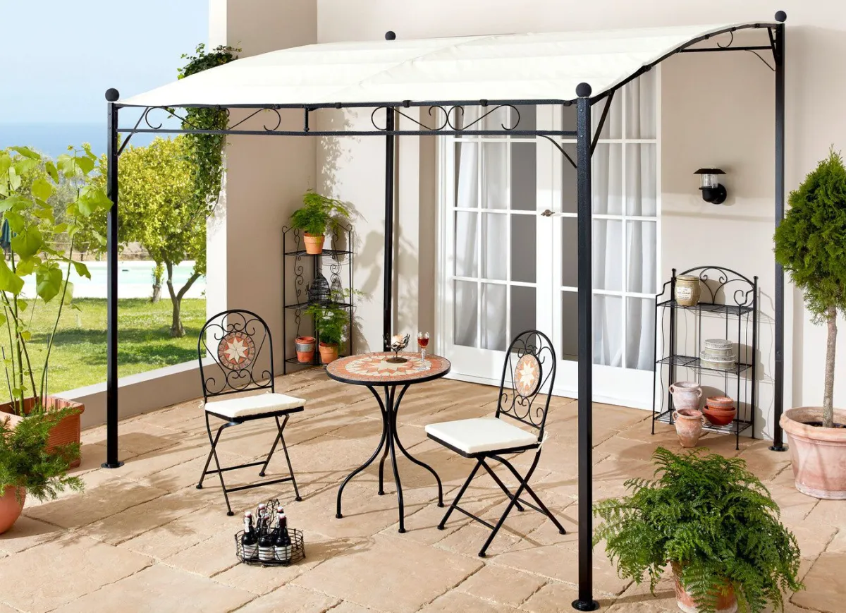 Hot BADER Anbaupavillon Romantik SCHWARZ