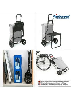 New BADER Andersen Einkaufsroller mit Sitzmöglichkeit SCHWARZ