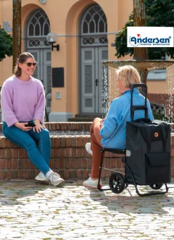 New BADER Andersen Einkaufsroller mit Sitzmöglichkeit SCHWARZ