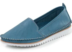 Discount BADER Andrea Conti, klassische Damen-Slipper, Weite G, mit herausnehmbarem Fußbett BLAU