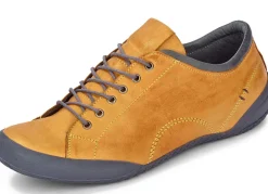 New BADER Andrea Conti, klassische Damen-Schnürschuhe, mit herausnehmbarem Lederfußbett SENFGELB