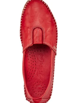 Clearance BADER Andrea Conti, leichte Damen-Slipper, mit Gummizug ROT