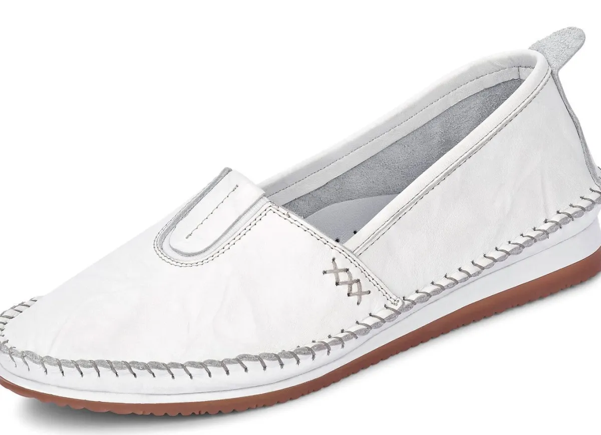 Hot BADER Andrea Conti, leichte Damen-Slipper, mit Gummizug WEISS