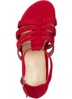 Hot ANDREA CONTI , modische Damen-Sandaletten, Weite G, mit Gummizug ROT