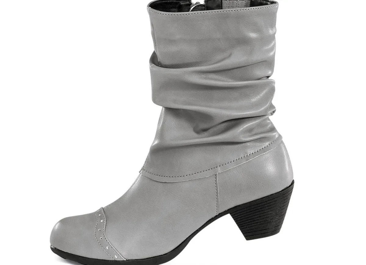 Outlet BADER Andrea Conti, modische Damen-Stiefeletten, Winterschuhe, mit Reißverschluss GRAFIT