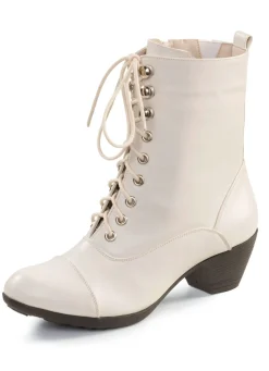 Sale BADER Andrea Conti, modische Damen-Stiefeletten, Winterschuhe, mit Reißverschluss ECRU