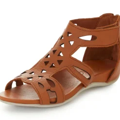Discount BADER Andrea Conti, modische Damen-Sandalen, aus Leder COGNAC