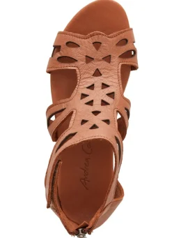 Discount BADER Andrea Conti, modische Damen-Sandalen, aus Leder COGNAC