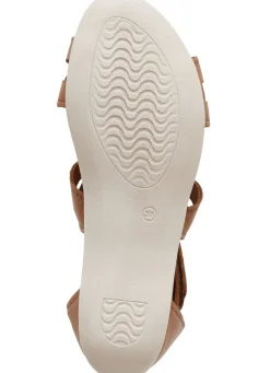 Discount BADER Andrea Conti, modische Damen-Sandalen, aus Leder COGNAC