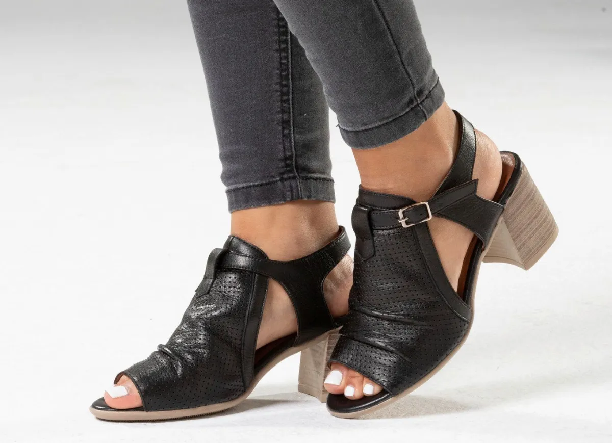 Best BADER Andrea Conti Sandalette mit Zier-Perforation SCHWARZ