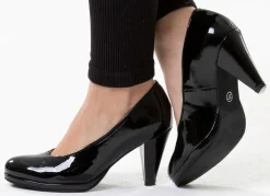 Outlet ANDREA CONTI , schicke Damen-Pumps, aus glänzendem Lackmaterial SCHWARZ