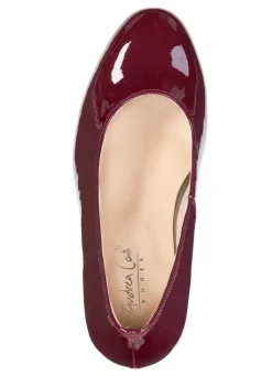 Sale ANDREA CONTI , schicke Damen-Pumps, aus glänzendem Lackmaterial BORDEAUX