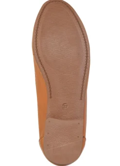 New ANDREA CONTI , schicke Damen-Ballerinas, Weite G, mit herausnehmbarem Fußbett COGNAC