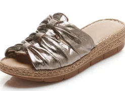 Hot ANDREA CONTI Schlauchriemchen-Pantolette aus Nappaleder ALTSILBER