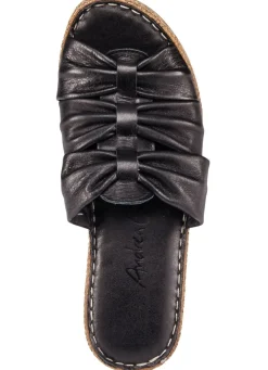 New ANDREA CONTI Schlauchriemchen-Pantolette aus Nappaleder SCHWARZ