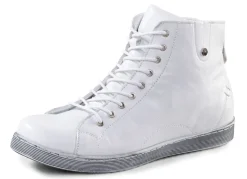 Clearance ANDREA CONTI Schnür-Bootie aus fein genarbtem Nappaleder WEISS