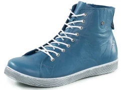 Outlet ANDREA CONTI Schnür-Bootie aus fein genarbtem Nappaleder BLAU
