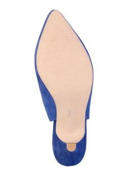Best BADER Andrea Conti Sling-Pumps aus weichem Samt-Chevreauleder ROYAL