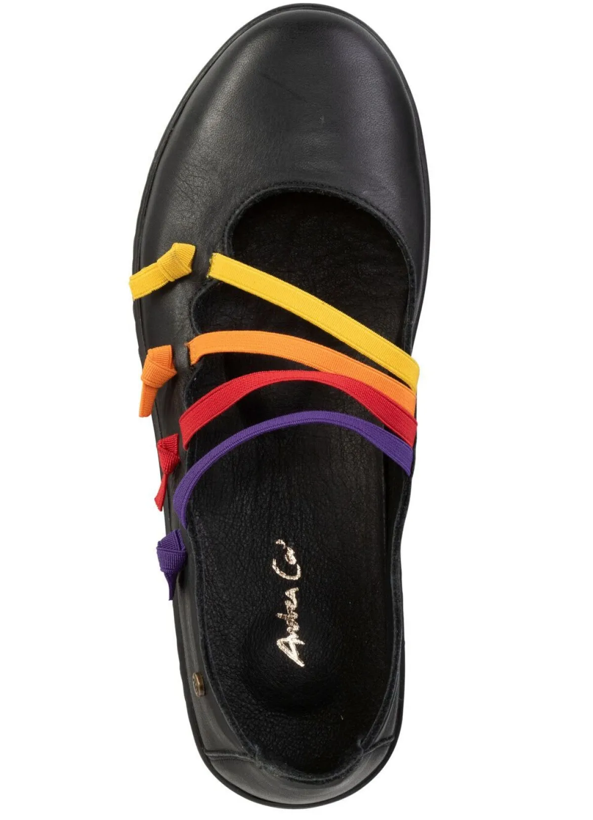 Clearance ANDREA CONTI Slipper mit bunten, dekorativ eingesetzten Gummizügen SCHWARZ