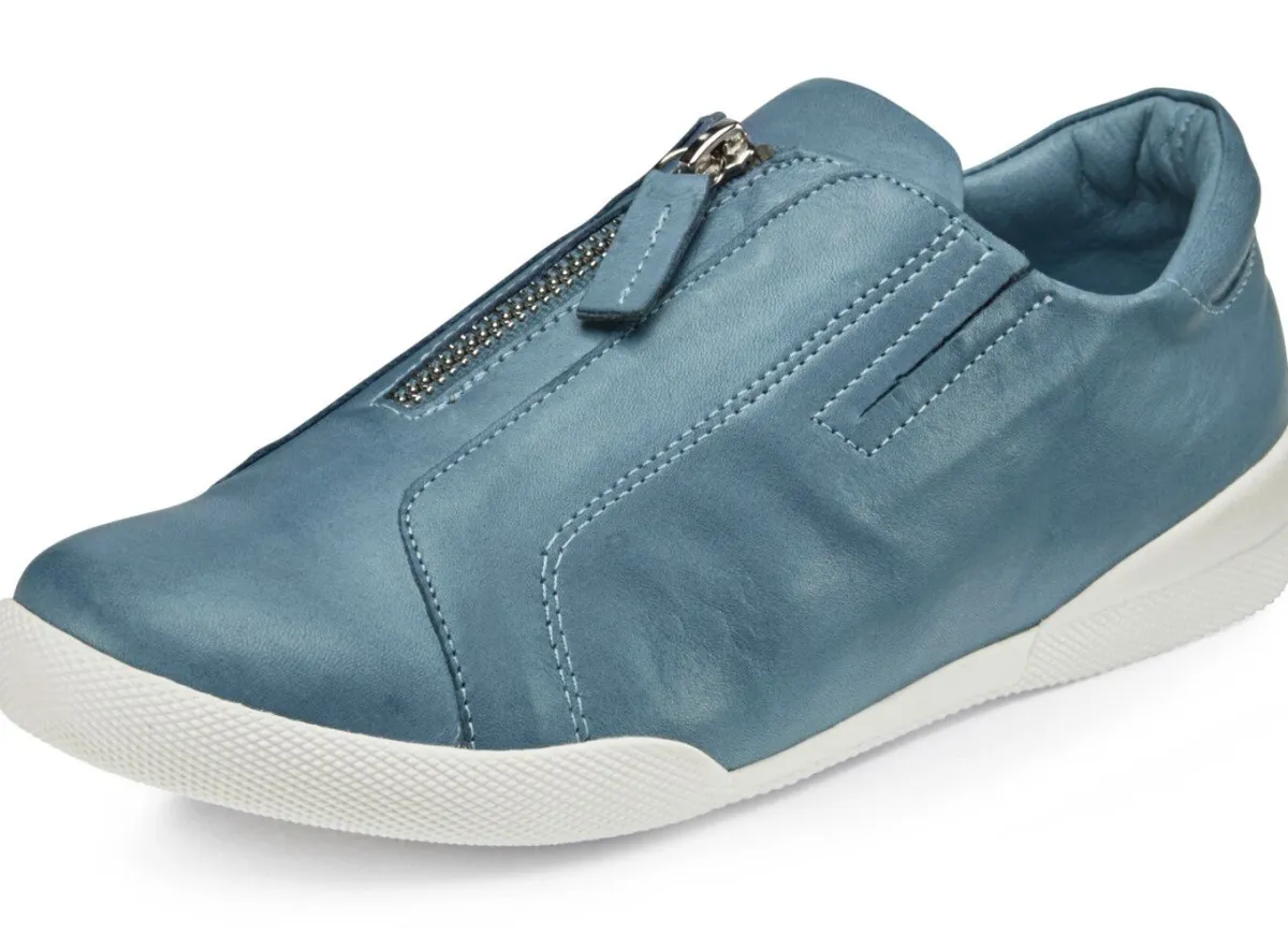 Discount ANDREA CONTI Slipper mit praktischem Reißverschluss BLEU