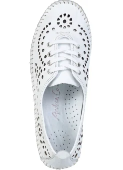 New ANDREA CONTI , sommerliche Damen-Schnürschuhe, Weite G, mit herausnehmbarem Fußbett WEISS