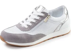 Sale ANDREA CONTI , sommerliche Damen-Sneaker, Weite G, mit herausnehmbarem Fußbett WEISS-GRAU