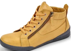 Sale ANDREA CONTI , sportive Damen-Boots, mit herausnehmbarem Fußbett SENFGELB