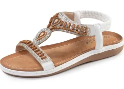 Hot ANDREA CONTI , stylische Damen-Sandalen, Weite G, mit elastischem Fersenriemchen WEISS