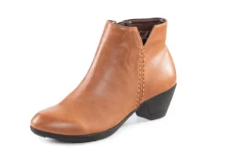Outlet ANDREA CONTI , trendige Damen-Stiefeletten, mit Reißverschluss COGNAC