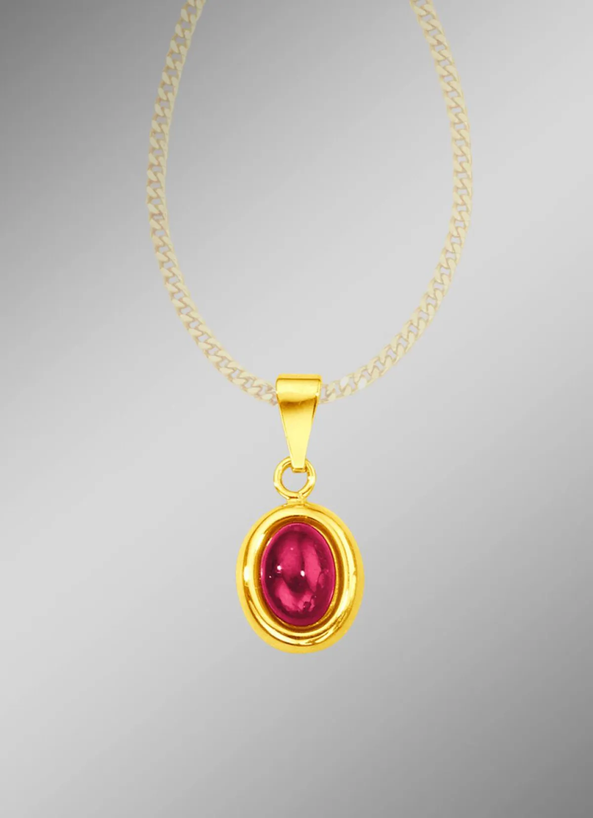 New BADER Anhänger mit echtem Rubin-Cabochon