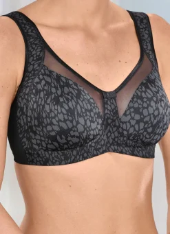 Clearance BADER Anita BH mit attraktivem Raubtierdessin SCHWARZ