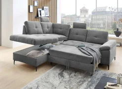 Clearance BADER Ansprechende Polsterecke mit komfortabler Bettfunktion grau