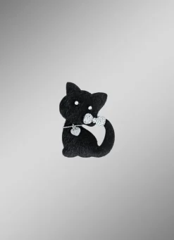 Clearance BADER Anstecknadel "Katze" SCHWARZ