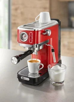 Outlet BADER Ariete Espressomaschine moderna im Retro-Design ROT