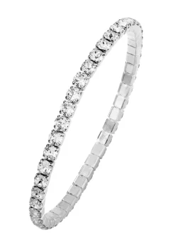 New BADER Armband aus Edelstahl mit weißen Kristallen