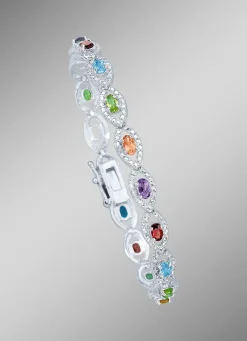 Discount BADER Armband mit echt Granat, Blautopas, Citrin, Amethyst und Peridot