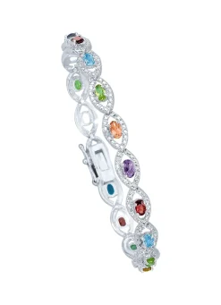 Discount BADER Armband mit echt Granat, Blautopas, Citrin, Amethyst und Peridot