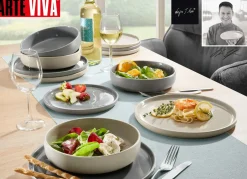 Online Arte Viva 12-teiliges Tafel-Service aus Markensteinzeug GRAU